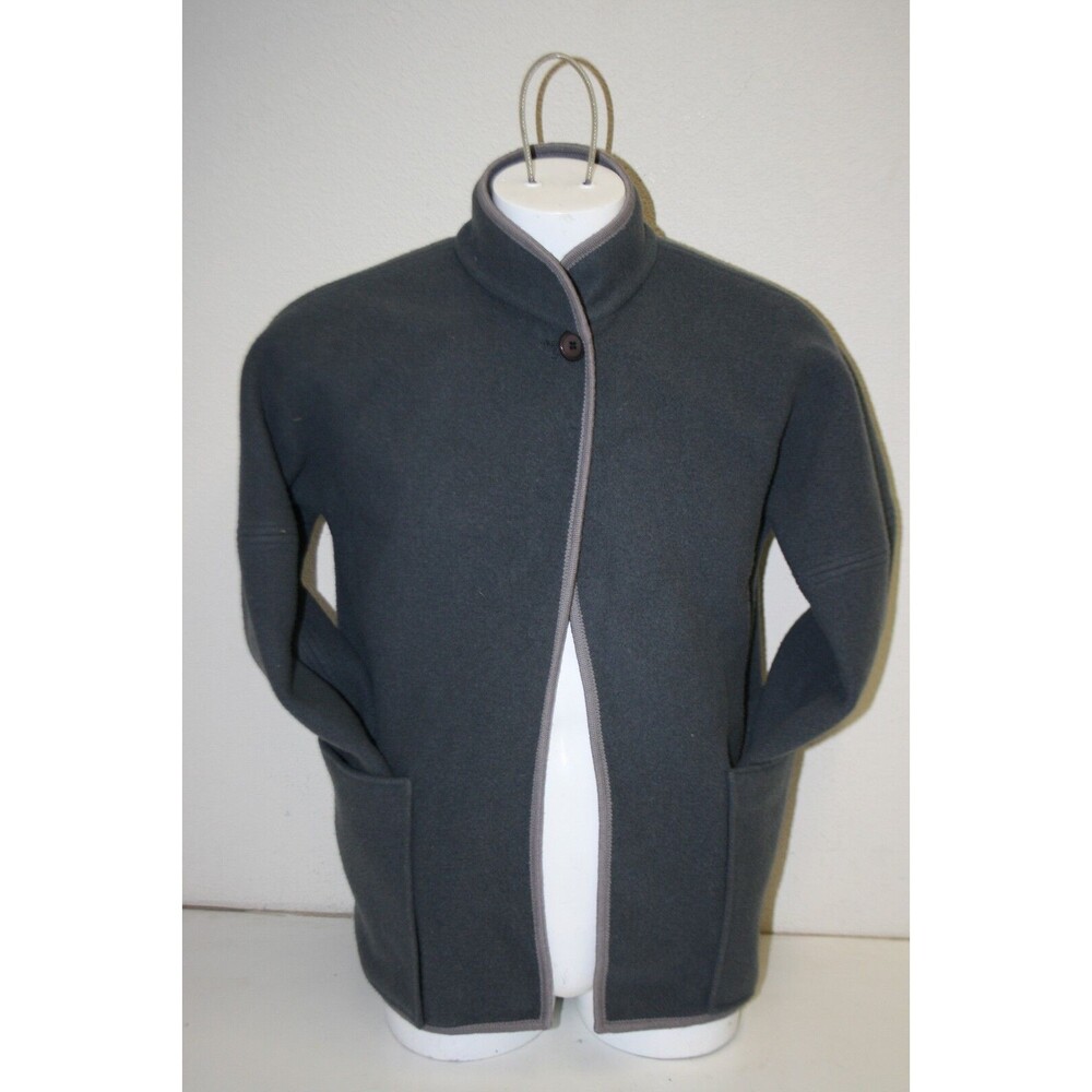 Vintage L. Magnin Turnaround Reversible XS Light & Dark Gray Wool Coat Jacket